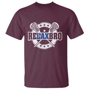 Funny Lax Lover Relax Bro T Shirt Lacrosse Joke TS11 Maroon Print Your Wear