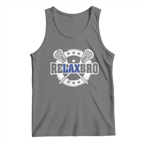 Funny Lax Lover Relax Bro Tank Top Lacrosse Joke TS11 Black Heather Print Your Wear