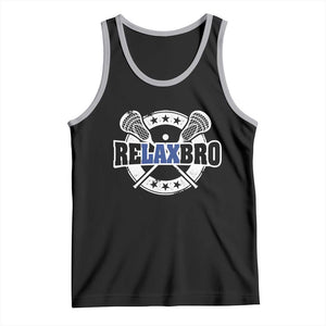 Funny Lax Lover Relax Bro Tank Top Lacrosse Joke TS11 Black Athletic Heather Print Your Wear