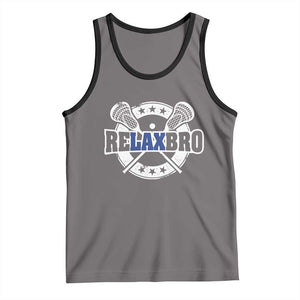 Funny Lax Lover Relax Bro Tank Top Lacrosse Joke TS11 Deep Heather Black Print Your Wear