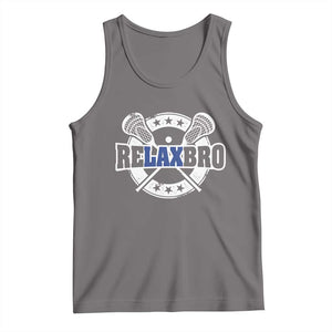 Funny Lax Lover Relax Bro Tank Top Lacrosse Joke TS11 Deep Heather Print Your Wear