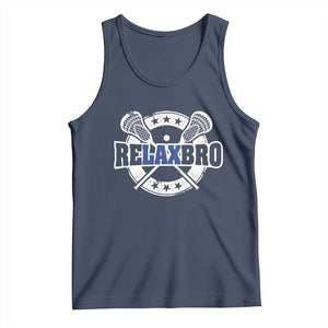 Funny Lax Lover Relax Bro Tank Top Lacrosse Joke TS11 Navy Print Your Wear