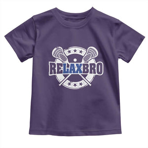 Funny Lax Lover Relax Bro Toddler T Shirt Lacrosse Joke TS11 Purple Print Your Wear