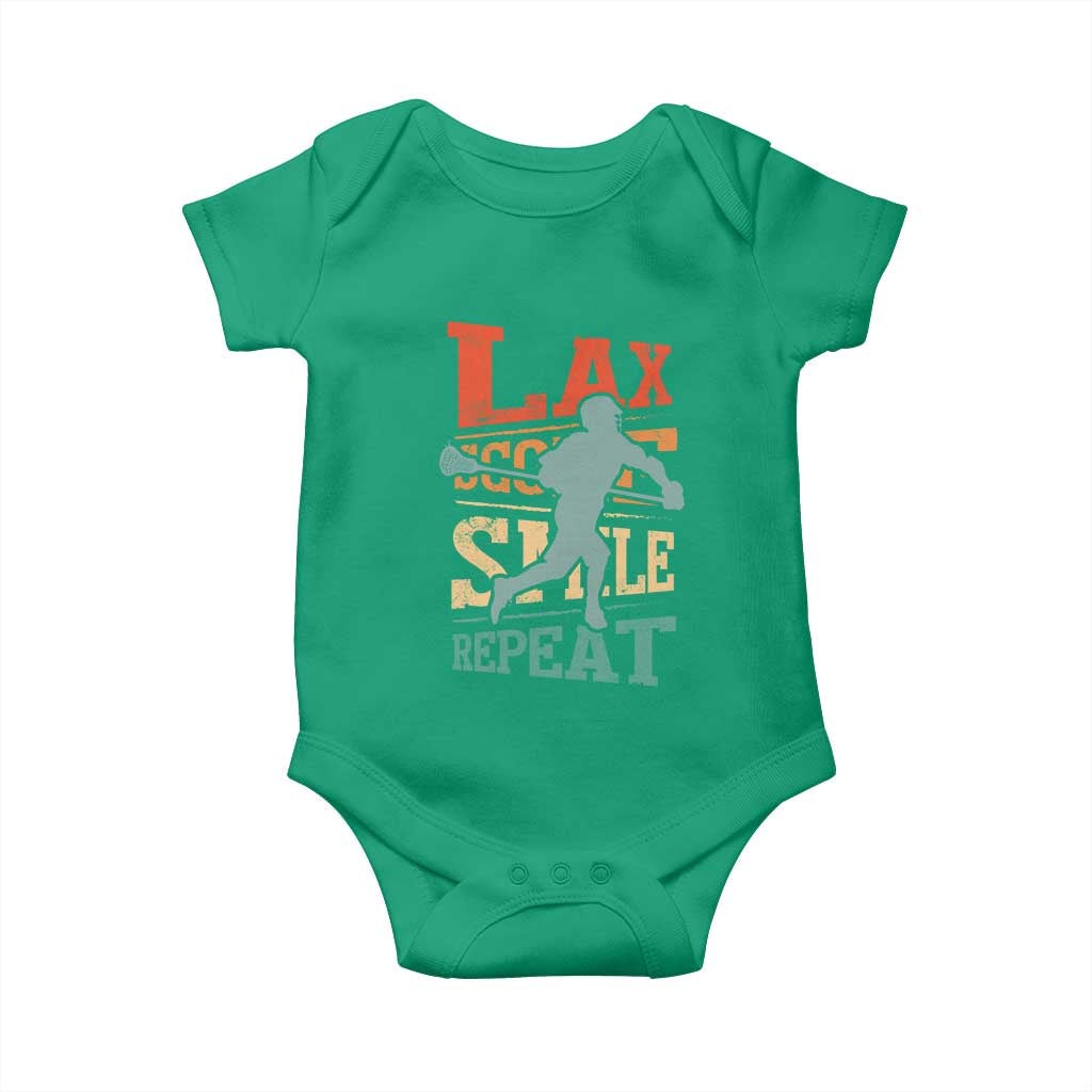 Funny Lax Score Smile Repeat Baby Onesie Lax Lacrosse Lover TS11 Irish Green Print Your Wear