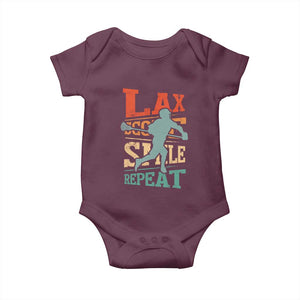 Funny Lax Score Smile Repeat Baby Onesie Lax Lacrosse Lover TS11 Maroon Print Your Wear