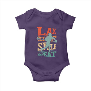 Funny Lax Score Smile Repeat Baby Onesie Lax Lacrosse Lover TS11 Purple Print Your Wear