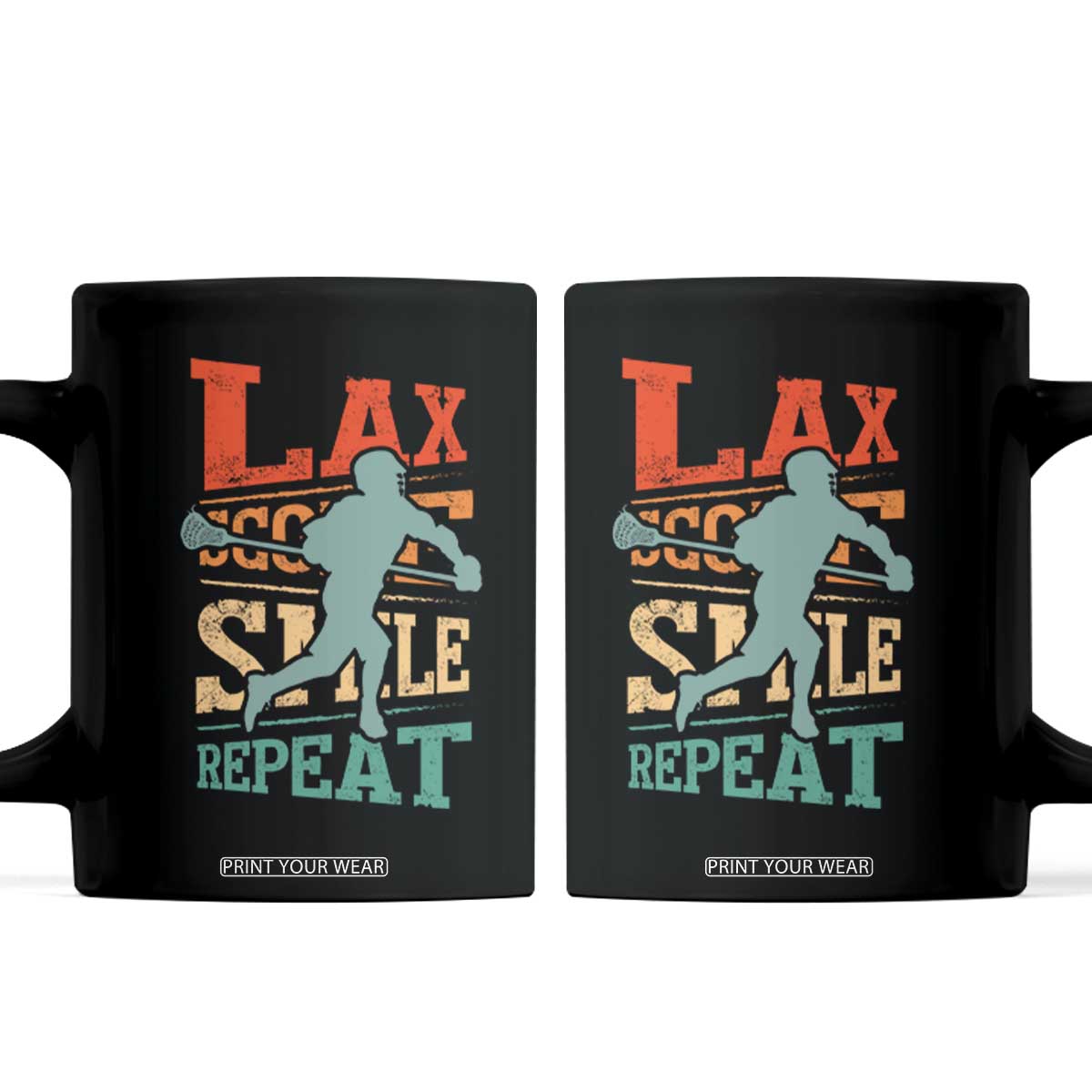 Funny Lax Score Smile Repeat Coffee Mug Lax Lacrosse Lover TS11 Black Print Your Wear