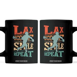 Funny Lax Score Smile Repeat Coffee Mug Lax Lacrosse Lover TS11 Black Print Your Wear