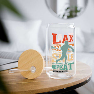 Funny Lax Score Smile Repeat Glass Can Lax Lacrosse Lover TS11 Print Your Wear