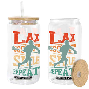 Funny Lax Score Smile Repeat Glass Can Lax Lacrosse Lover TS11 Black Print Your Wear