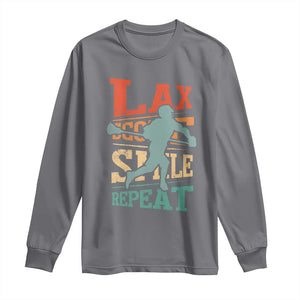 Funny Lax Score Smile Repeat Long Sleeve Shirt Lax Lacrosse Lover TS11 Charcoal Print Your Wear