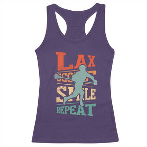 Funny Lax Score Smile Repeat Racerback Tank Top Lax Lacrosse Lover TS11 Purple Print Your Wear