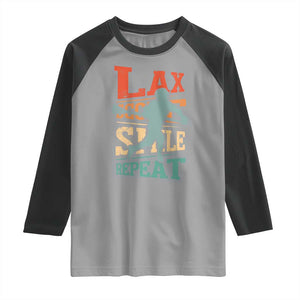 Funny Lax Score Smile Repeat Raglan Shirt Lax Lacrosse Lover TS11 Sport Gray Black Print Your Wear