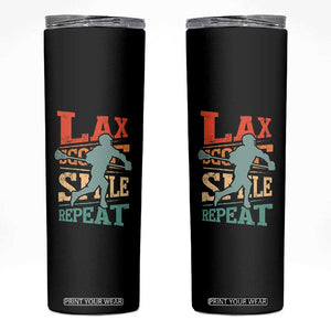Funny Lax Score Smile Repeat Skinny Tumbler Lax Lacrosse Lover TS11 Black Print Your Wear