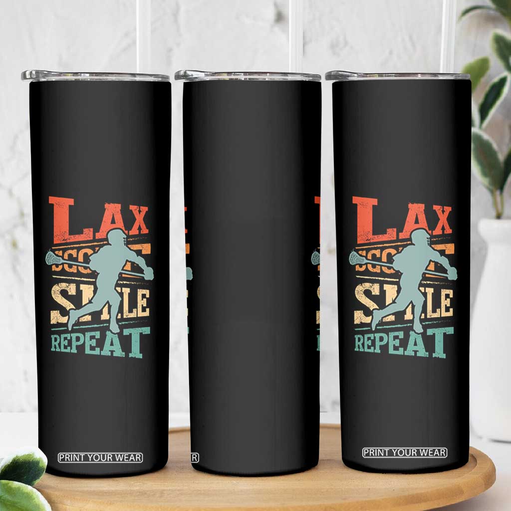 Funny Lax Score Smile Repeat Skinny Tumbler Lax Lacrosse Lover TS11 Print Your Wear