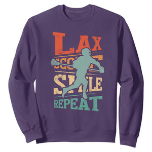 Funny Lax Score Smile Repeat Sweatshirt Lax Lacrosse Lover TS11 Purple Print Your Wear