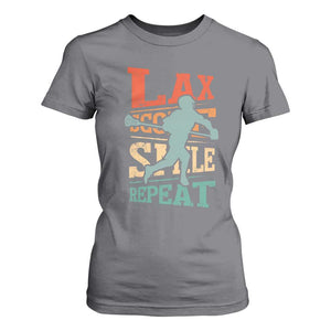 Funny Lax Score Smile Repeat T Shirt For Women Lax Lacrosse Lover TS11 Charcoal Print Your Wear
