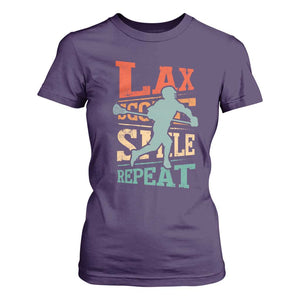 Funny Lax Score Smile Repeat T Shirt For Women Lax Lacrosse Lover TS11 Purple Print Your Wear
