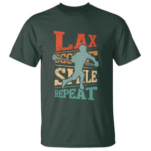 Funny Lax Score Smile Repeat T Shirt Lax Lacrosse Lover TS11 Dark Forest Green Print Your Wear