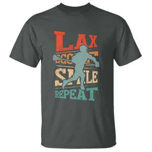 Funny Lax Score Smile Repeat T Shirt Lax Lacrosse Lover TS11 Dark Heather Print Your Wear
