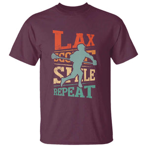 Funny Lax Score Smile Repeat T Shirt Lax Lacrosse Lover TS11 Maroon Print Your Wear