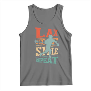 Funny Lax Score Smile Repeat Tank Top Lax Lacrosse Lover TS11 Black Heather Print Your Wear