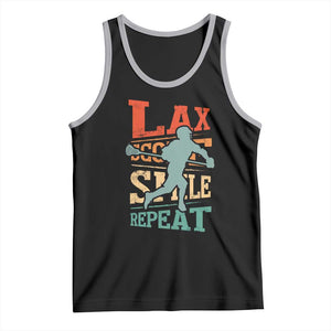 Funny Lax Score Smile Repeat Tank Top Lax Lacrosse Lover TS11 Black Athletic Heather Print Your Wear