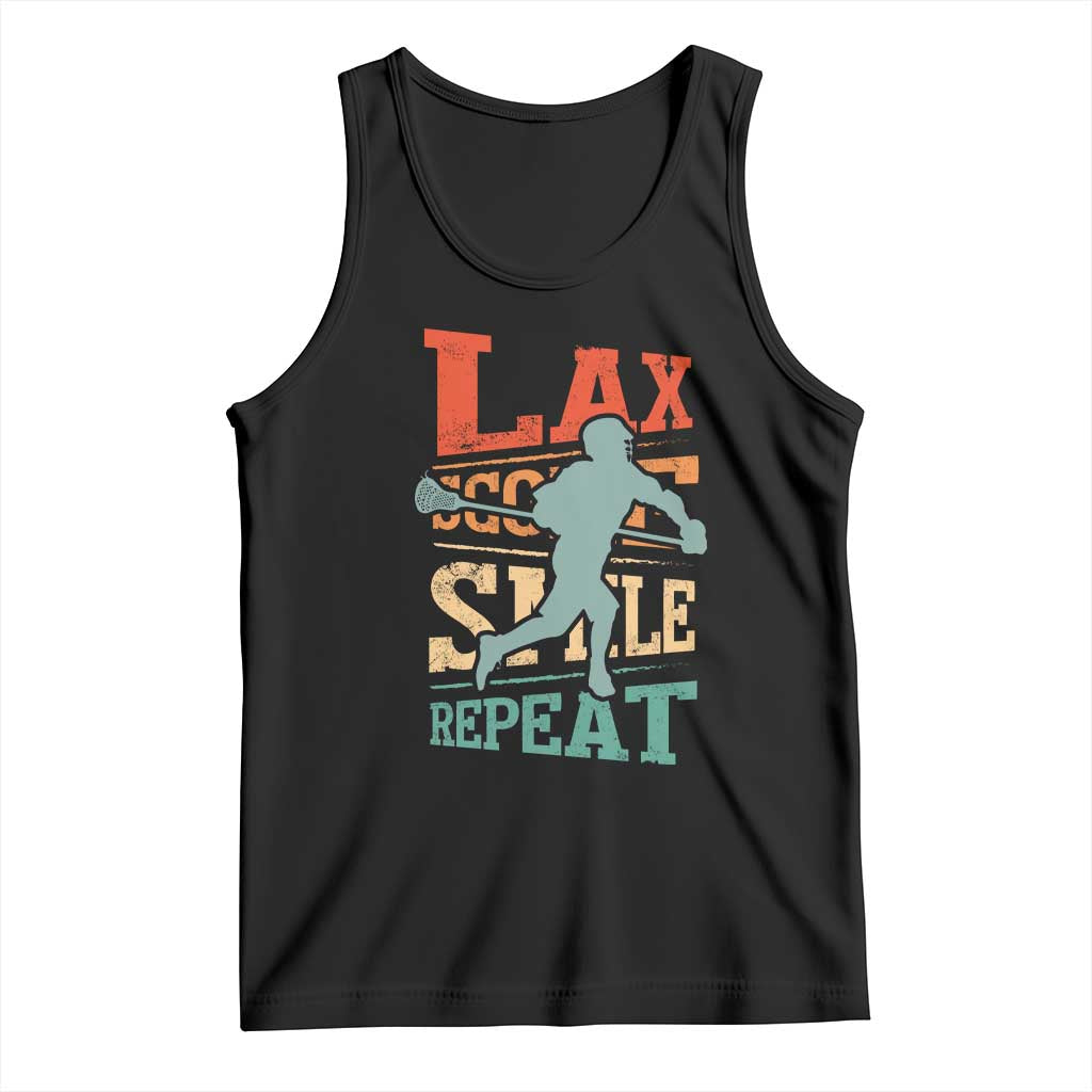 Funny Lax Score Smile Repeat Tank Top Lax Lacrosse Lover TS11 Black Print Your Wear