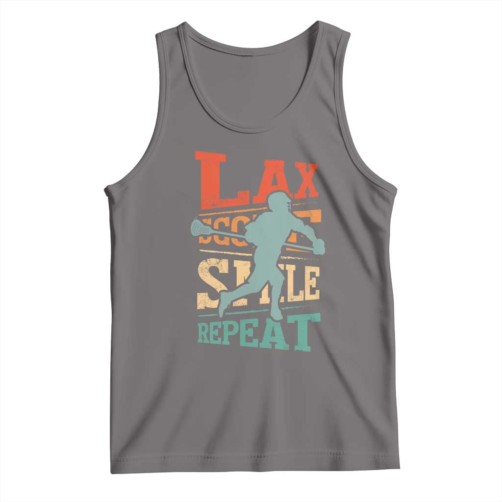 Funny Lax Score Smile Repeat Tank Top Lax Lacrosse Lover TS11 Deep Heather Print Your Wear