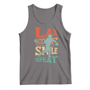 Funny Lax Score Smile Repeat Tank Top Lax Lacrosse Lover TS11 Deep Heather Print Your Wear