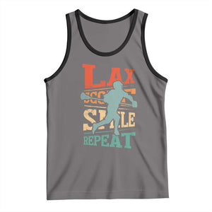 Funny Lax Score Smile Repeat Tank Top Lax Lacrosse Lover TS11 Deep Heather Black Print Your Wear