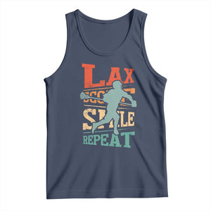 Funny Lax Score Smile Repeat Tank Top Lax Lacrosse Lover TS11 Navy Print Your Wear