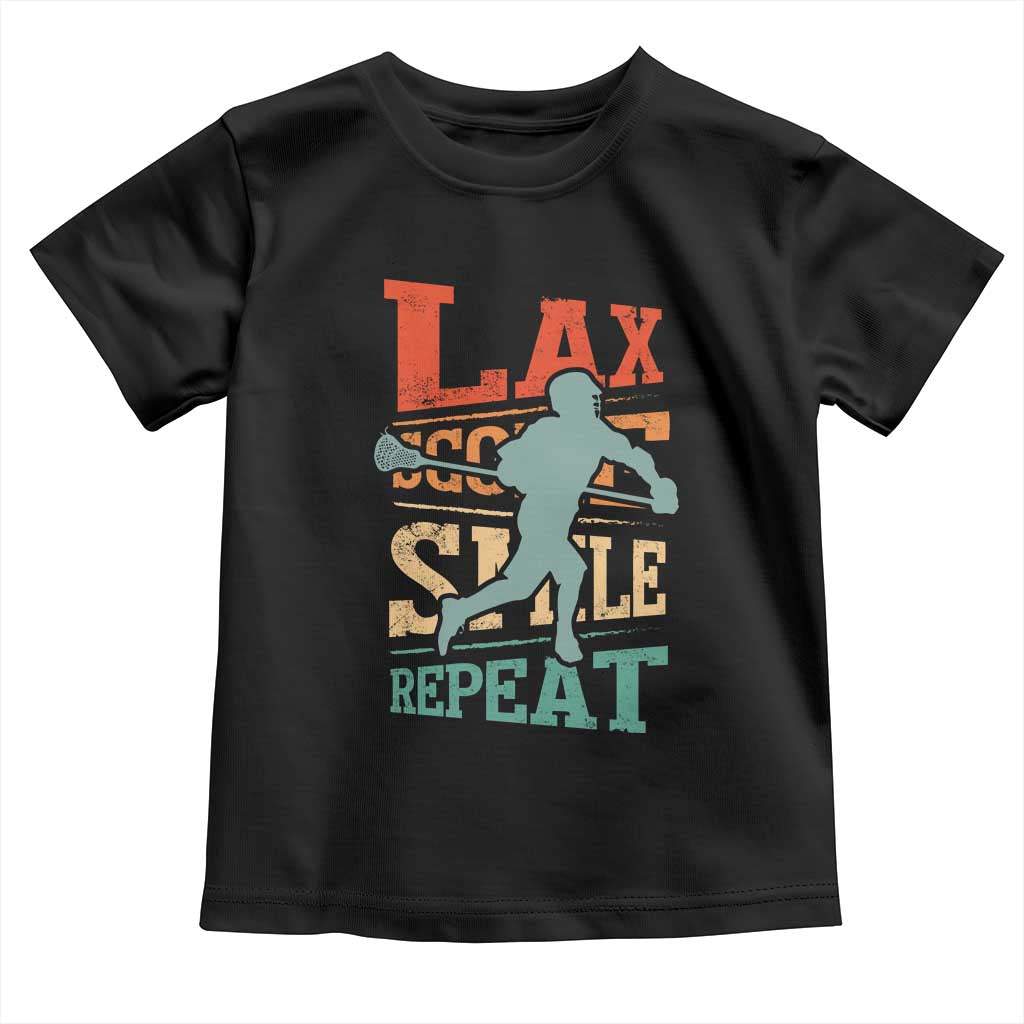 Funny Lax Score Smile Repeat Toddler T Shirt Lax Lacrosse Lover TS11 Black Print Your Wear