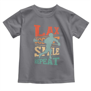 Funny Lax Score Smile Repeat Toddler T Shirt Lax Lacrosse Lover TS11 Charcoal Print Your Wear