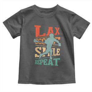 Funny Lax Score Smile Repeat Toddler T Shirt Lax Lacrosse Lover TS11 Dark Heather Print Your Wear
