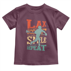 Funny Lax Score Smile Repeat Toddler T Shirt Lax Lacrosse Lover TS11 Maroon Print Your Wear