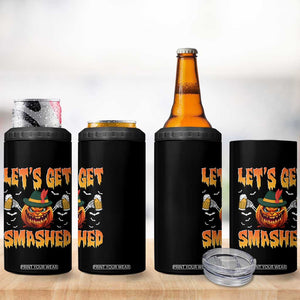 Funny Let's Get Smashed 4 in 1 Can Cooler Tumbler Oktoberfest Pumpkin Beer Tyrolean Hat TS11 Print Your Wear