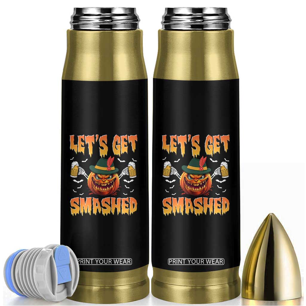 Funny Let's Get Smashed Bullet Tumbler Oktoberfest Pumpkin Beer Tyrolean Hat TS11 Black Print Your Wear