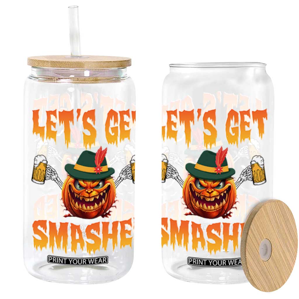 Funny Let's Get Smashed Glass Can Oktoberfest Pumpkin Beer Tyrolean Hat TS11 Black Print Your Wear