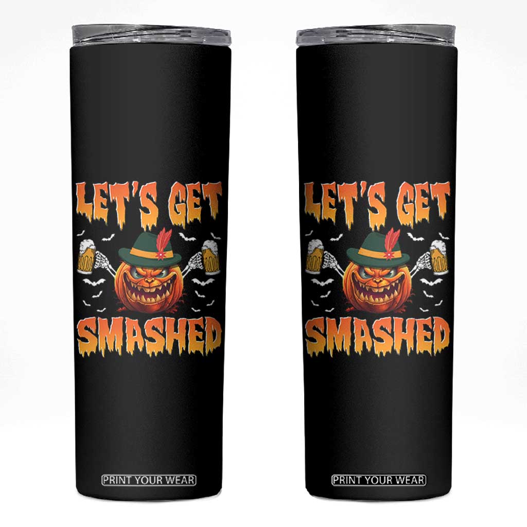 Funny Let's Get Smashed Skinny Tumbler Oktoberfest Pumpkin Beer Tyrolean Hat TS11 Black Print Your Wear