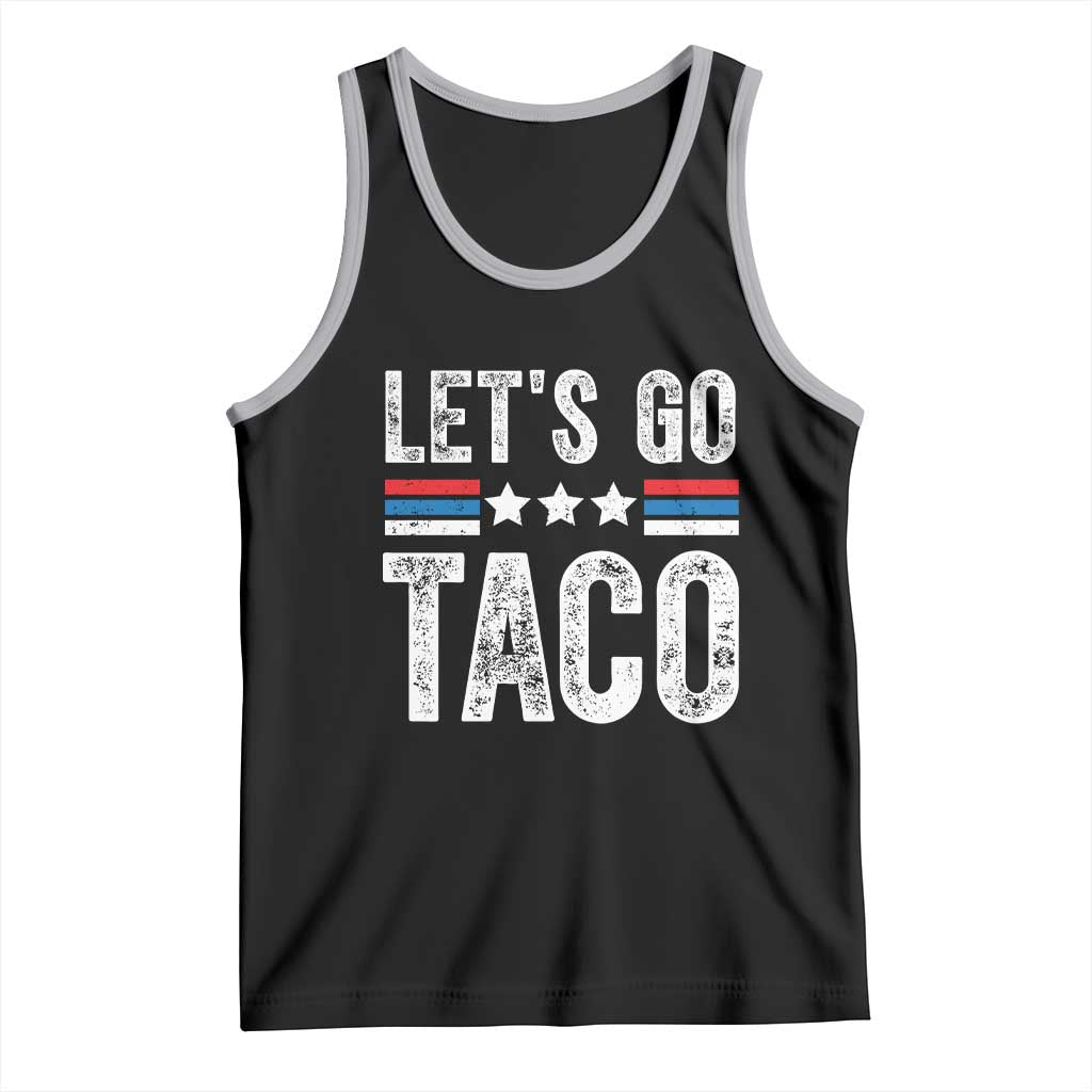 Funny Let's Go Taco Always Chickens Out Tank Top Vintage Star Stripes TS11 Black Athletic Heather Print Your Wear