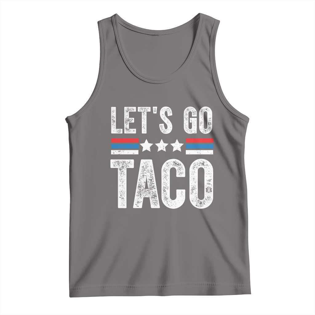 Funny Let's Go Taco Always Chickens Out Tank Top Vintage Star Stripes TS11 Deep Heather Print Your Wear