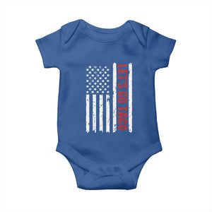 Funny Let's Go Taco Baby Onesie Stars and Stripes Political Satire TS02 Royal Blue Print Your Wear