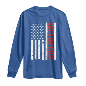 Funny Let's Go Taco Long Sleeve Shirt Stars and Stripes Political Satire TS02 Royal Blue Print Your Wear