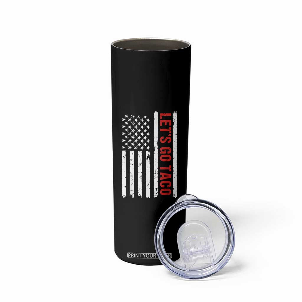 Funny Let's Go Taco Skinny Tumbler Stars and Stripes Political Satire TS02 Print Your Wear