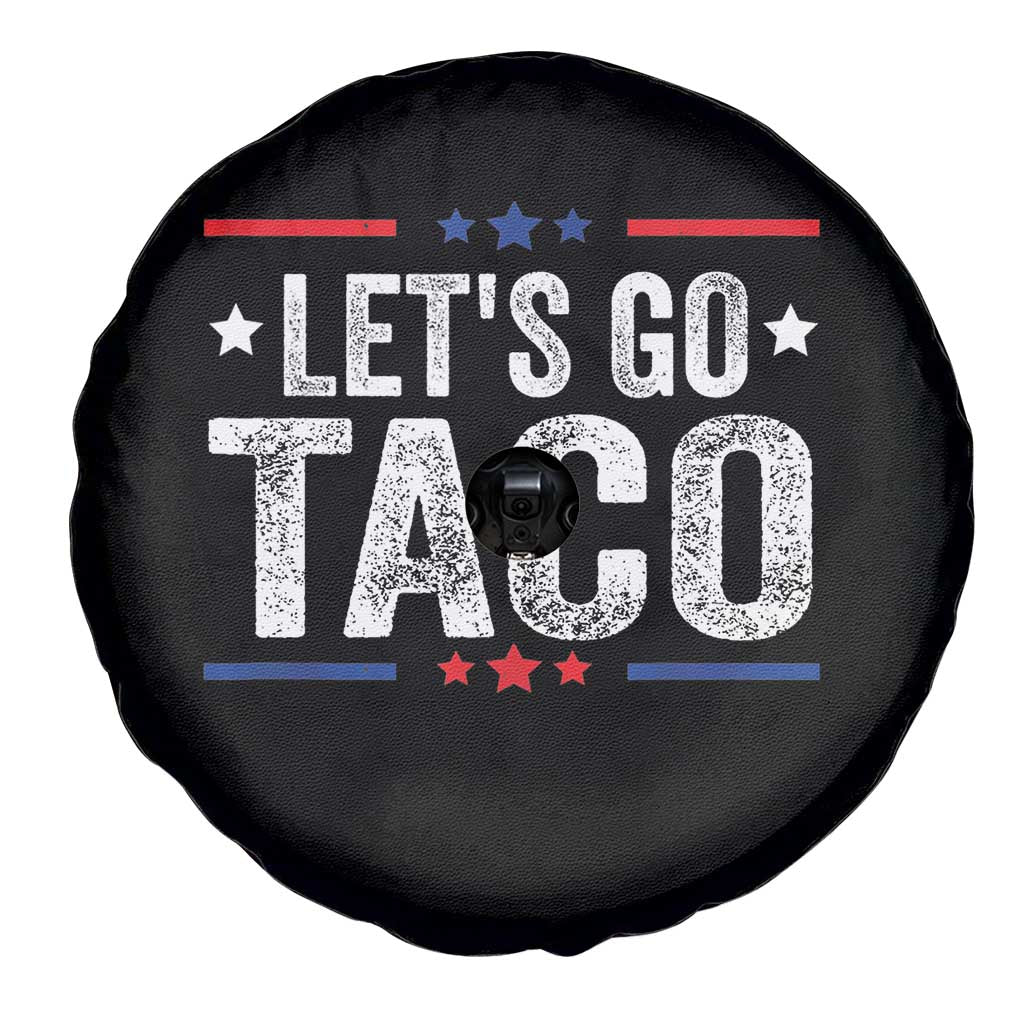 Funny Lets Go Taco Spare Tire Cover Trump Always Chickens Out Humor American Flag TS02 Print Your Wear