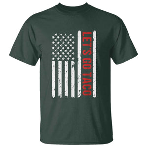 Funny Let's Go Taco T Shirt Stars and Stripes Political Satire TS02 Dark Forest Green Print Your Wear
