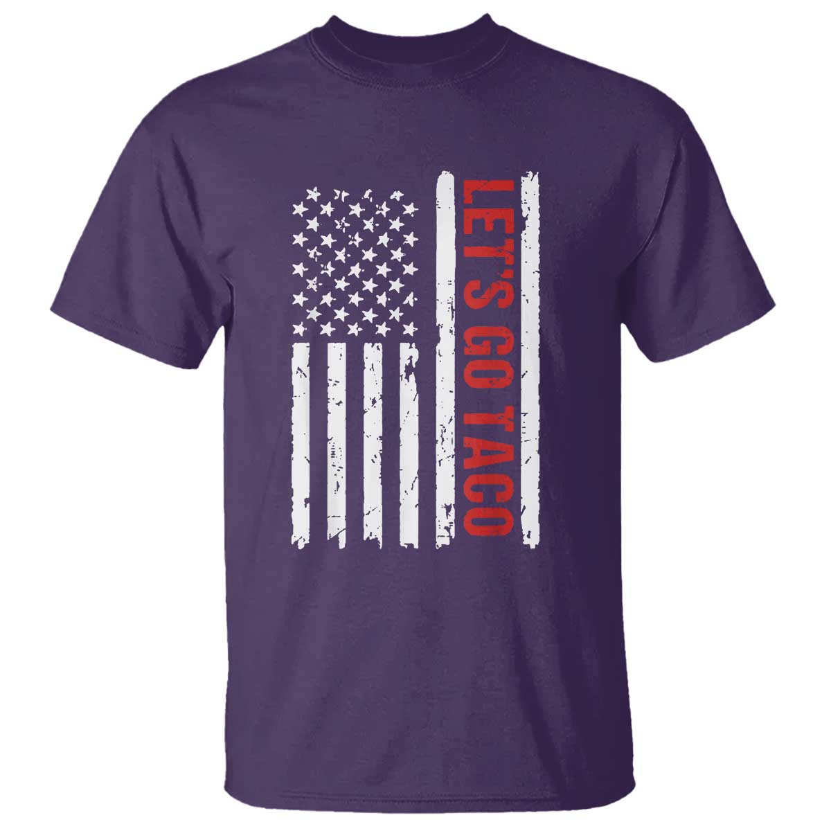 Funny Let's Go Taco T Shirt Stars and Stripes Political Satire TS02 Purple Print Your Wear