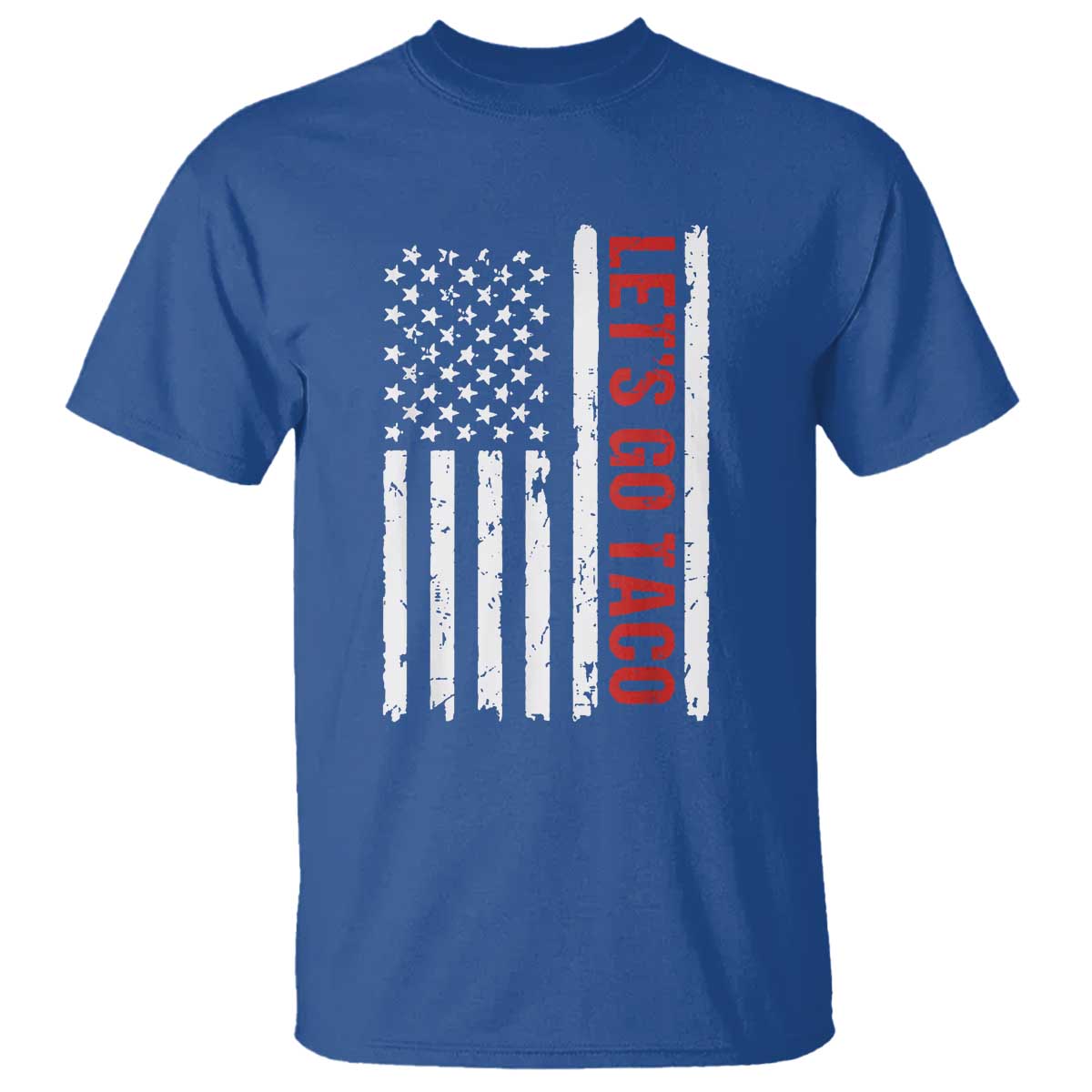Funny Let's Go Taco T Shirt Stars and Stripes Political Satire TS02 Royal Blue Print Your Wear