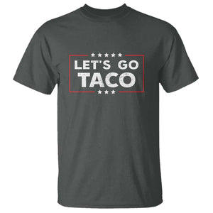 Funny Let's Go Taco T Shirt Vintage Star Stripes TS11 Dark Heather Print Your Wear